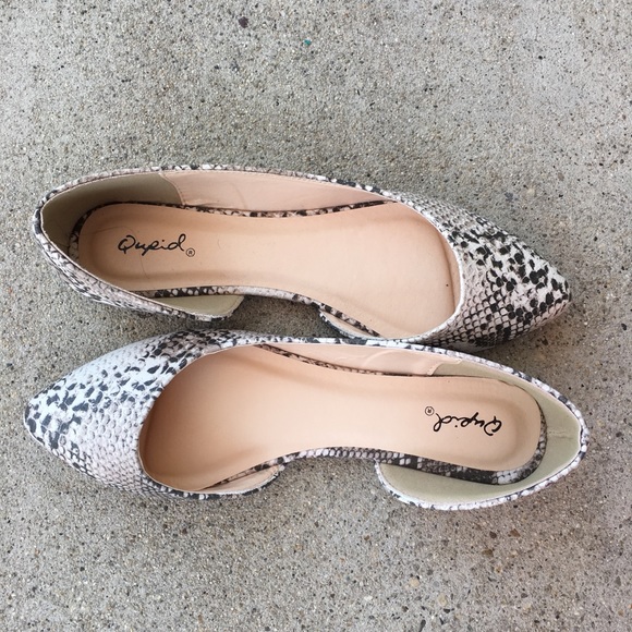Last 1! Qupid d'orsay style python flat almond toe - Picture 4 of 6